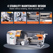 VEVOR Metal Lathe Machine, 7.87'' x 13.78'', Precision Benchtop Power Metal Lathe, 50-2500 RPM Continuously Variable Speed, 500W Brush Motor Metal Gears, with Tool Box for Processing Precision Parts