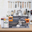 VEVOR Metal Lathe Machine, 7.87'' x 13.78'', Precision Benchtop Power Metal Lathe, 50-2500 RPM Continuously Variable Speed, 500W Brush Motor Metal Gears, with Tool Box for Processing Precision Parts