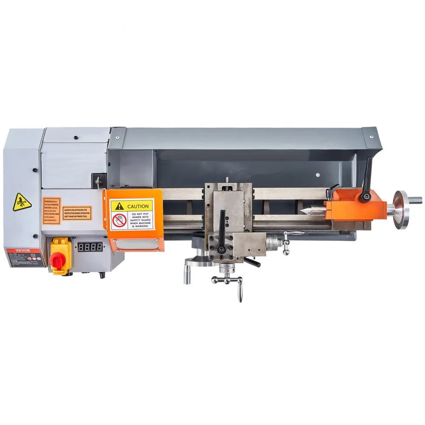 VEVOR Metal Lathe Machine, 7.87'' x 13.78'', Precision Benchtop Power Metal Lathe, 50-2500 RPM Continuously Variable Speed, 500W Brush Motor Metal Gears, with Tool Box for Processing Precision Parts