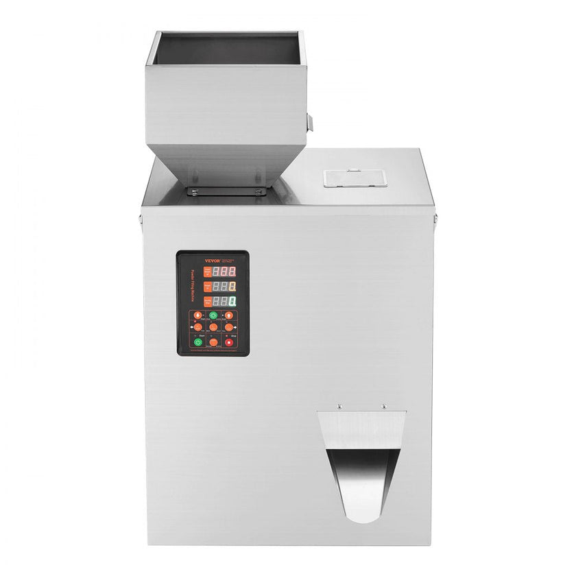VEVOR Powder Filling Machine, 0.022-1.1lbs/10-500g, Automatic Intelligent Particle Weighing Filling Machine, Bottle Bag Powder Filler Particle Dispenser for Tea Seeds Grains Powder Flour Beans Glitter