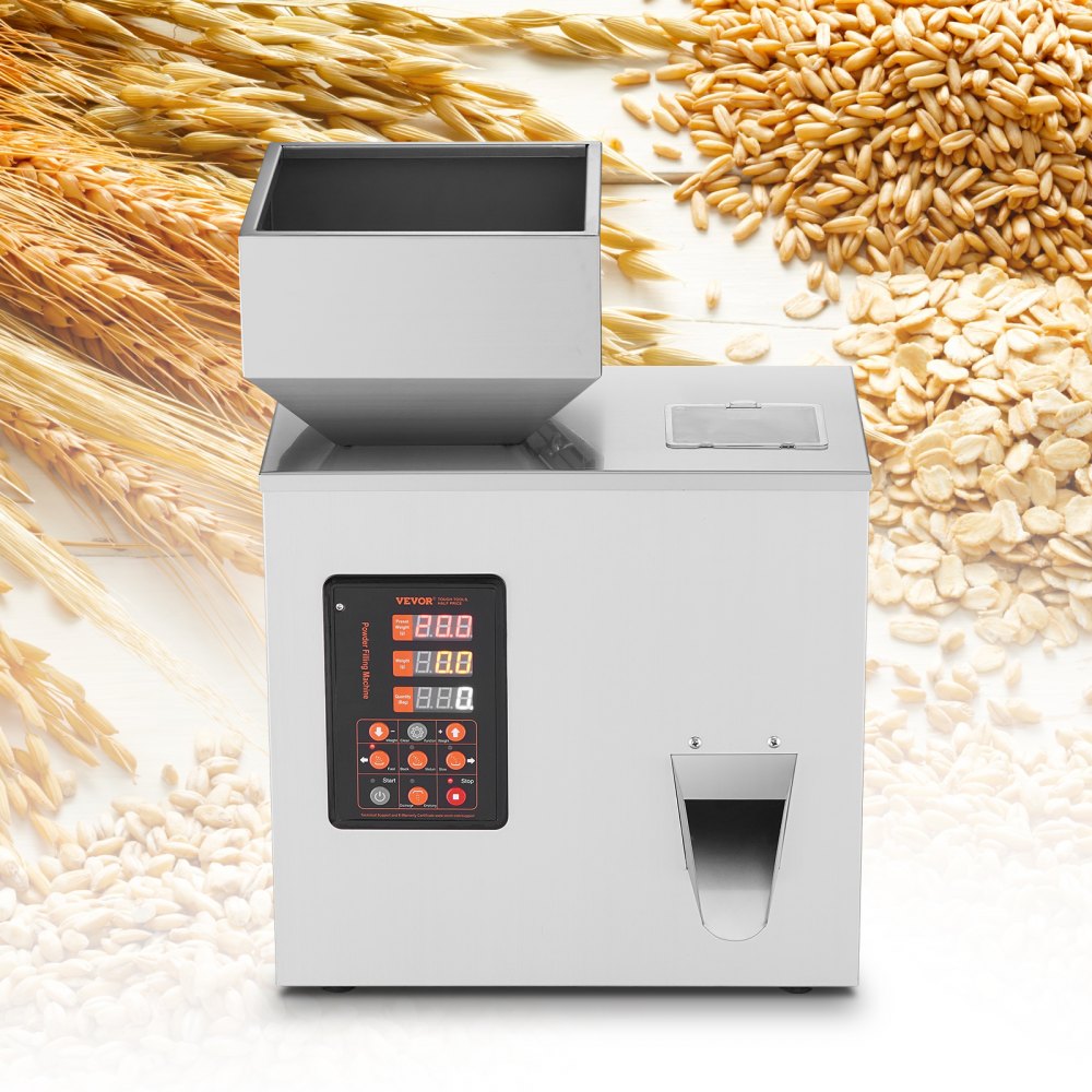 VEVOR Powder Filling Machine, 0.002-0.44lbs/1-200g, Automatic Intelligent Particle Weighing Filling Machine, Bottle Bag Powder Filler Particle Dispenser for Tea Seeds Grains Powder Flour Beans Glitter