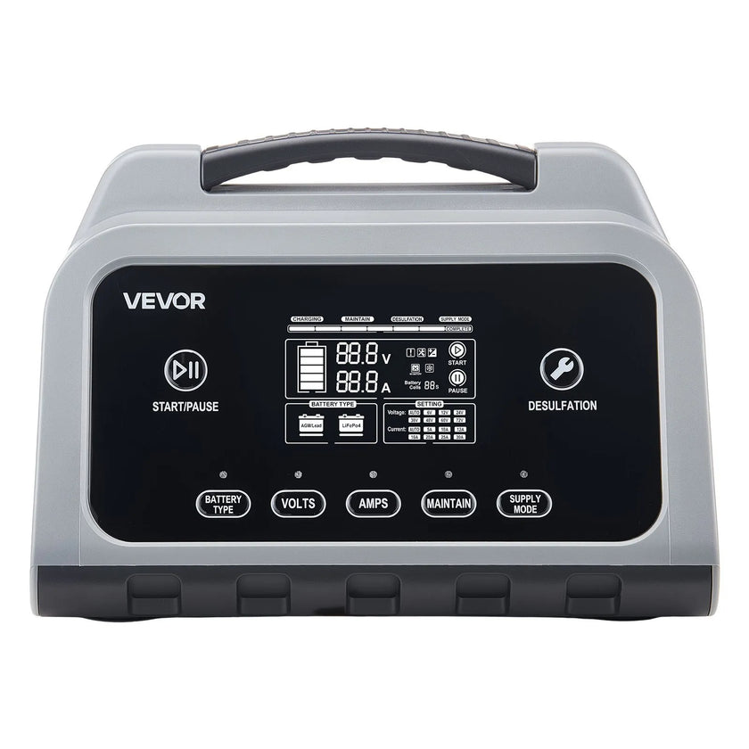 VEVOR Smart Battery Charger 25A – 6V / 12V / 24V Lithium & Lead-Acid Charger with LCD Display