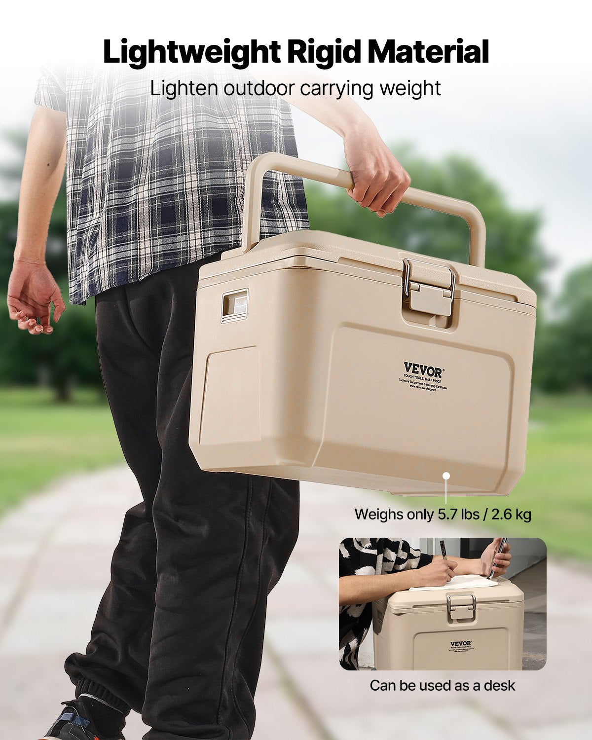 VEVOR Portable Cooler 16.5 QT Insulated Cooler 23 Can Capacity with Cup Holder