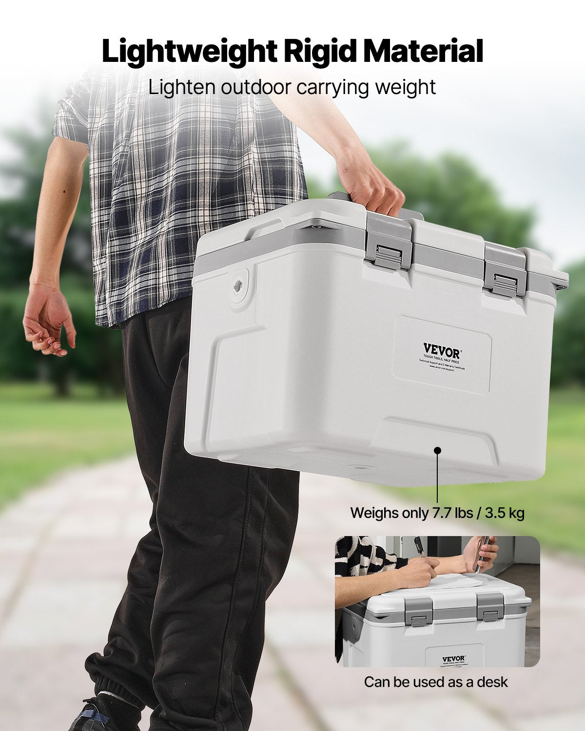 VEVOR Portable Cooler 21 QT Insulated Cooler 30 Can Capacity with Handles Strap