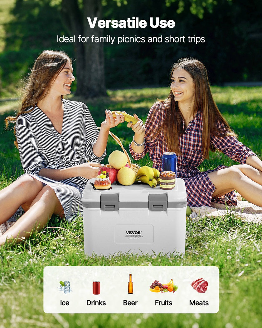 VEVOR Portable Cooler 21 QT Insulated Cooler 30 Can Capacity with Handles Strap