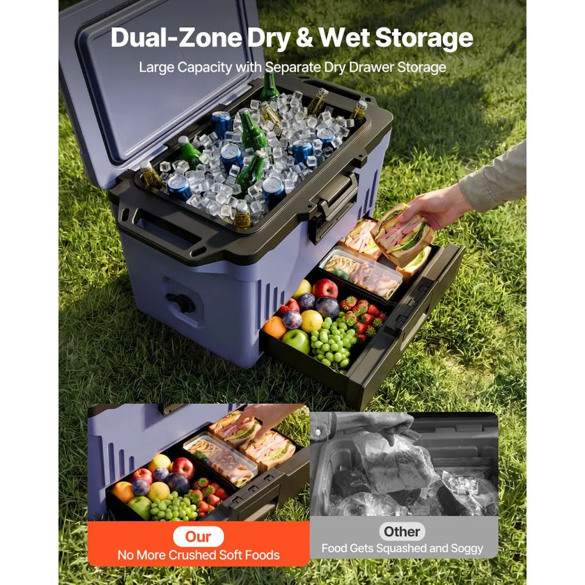 50 QT Hard Cooler with Ice Retention, Leak-Resistant Insulated Ice Chest