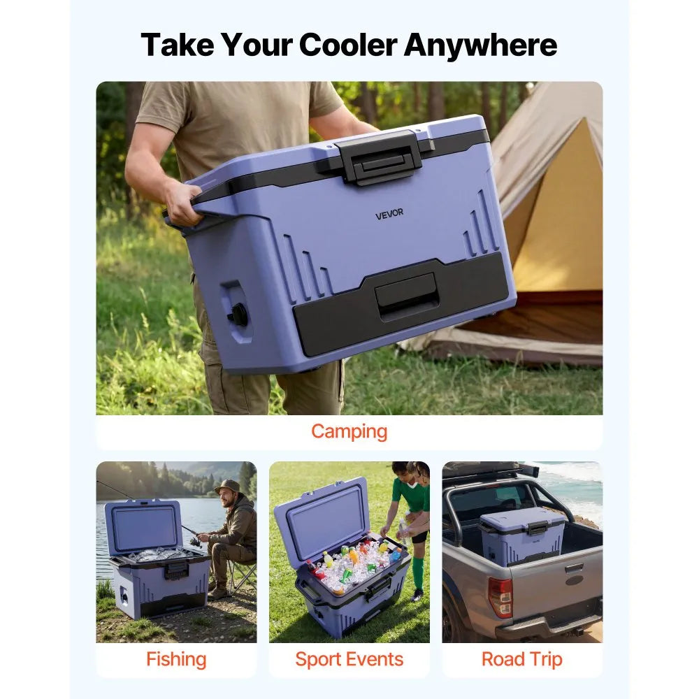 50 QT Hard Cooler with Ice Retention, Leak-Resistant Insulated Ice Chest