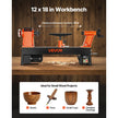 Woodworking Lathe, 1 HP, Benchtop Wood Lathe Machine with 0 to 3800 RPM Variable Speed, 12 x 18 in Workbench, Brushless DC Motor, Cast Iron Construction, for Beginner DIY Enthusiast Woodworking
