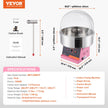 VEVOR Electric Cotton Candy Machine, 1000W Candy Floss Maker, Commercial Cotton Candy Machine with Cover, Stainless Steel Bowl, and Sugar Scoop, Perfect for Home Kids Birthday, Family Party (Pink)