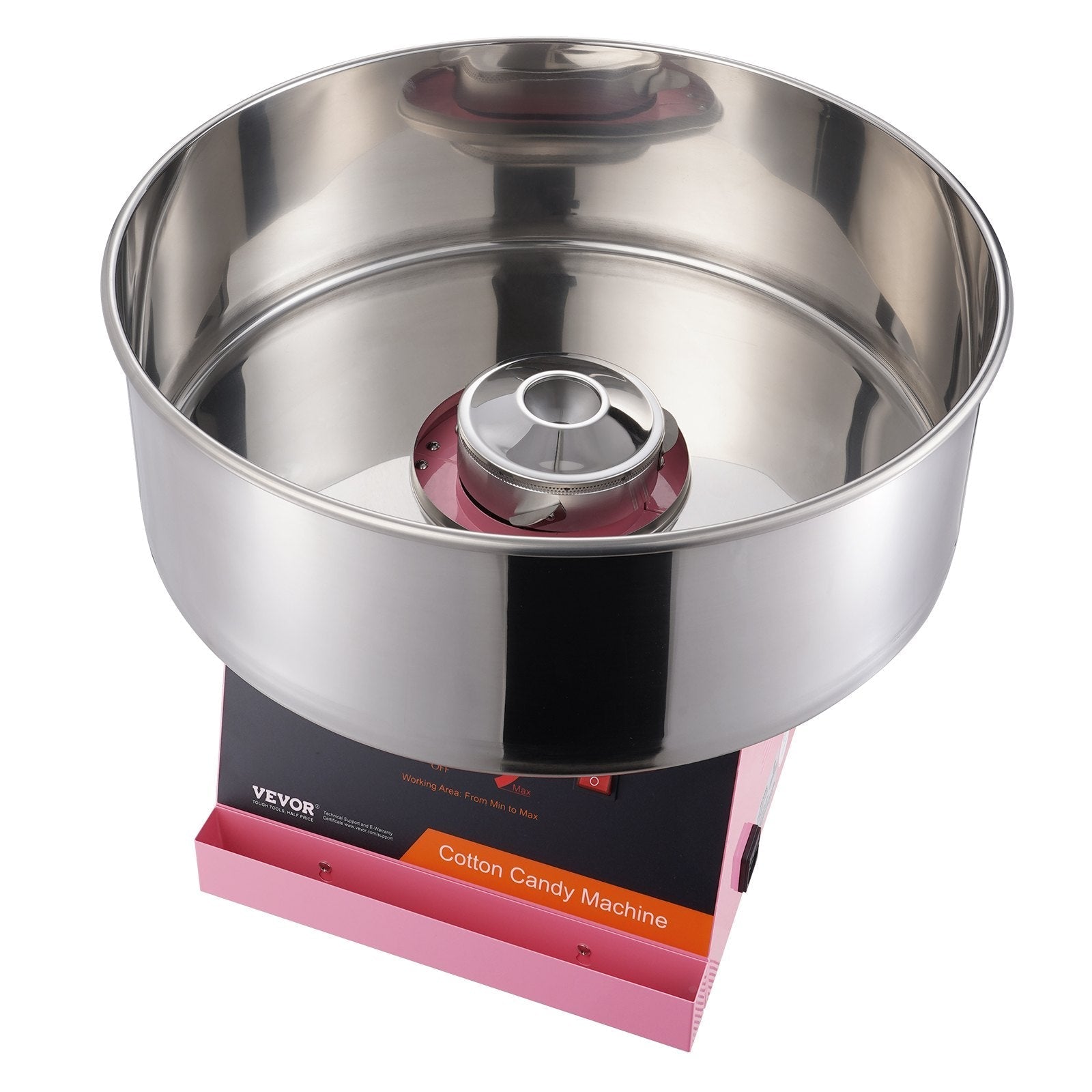 VEVOR Electric Cotton Candy Machine, 1000W Candy Floss Maker, Commercial Cotton Candy Machine with Stainless Steel Bowl, and Sugar Scoop, Perfect for Home Kids Birthday, Family Party (Pink)