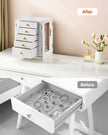VEVOR Jewelry Box 360° Rotating Jewelry Organizer with 5 Spacious Drawers White