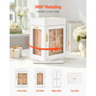 VEVOR Jewelry Box 360° Rotating Jewelry Organizer with 4 Necklace Hooks White