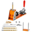 VEVOR Pocket Hole Jig Kit, 30 Pcs Adjustable and Easy to Use Pocket Hole Jig System with Step Drills, Wrenches, Drill Stop Rings, and Square Drive Bits, Dual Scale Marks for DIY Carpentry Projects