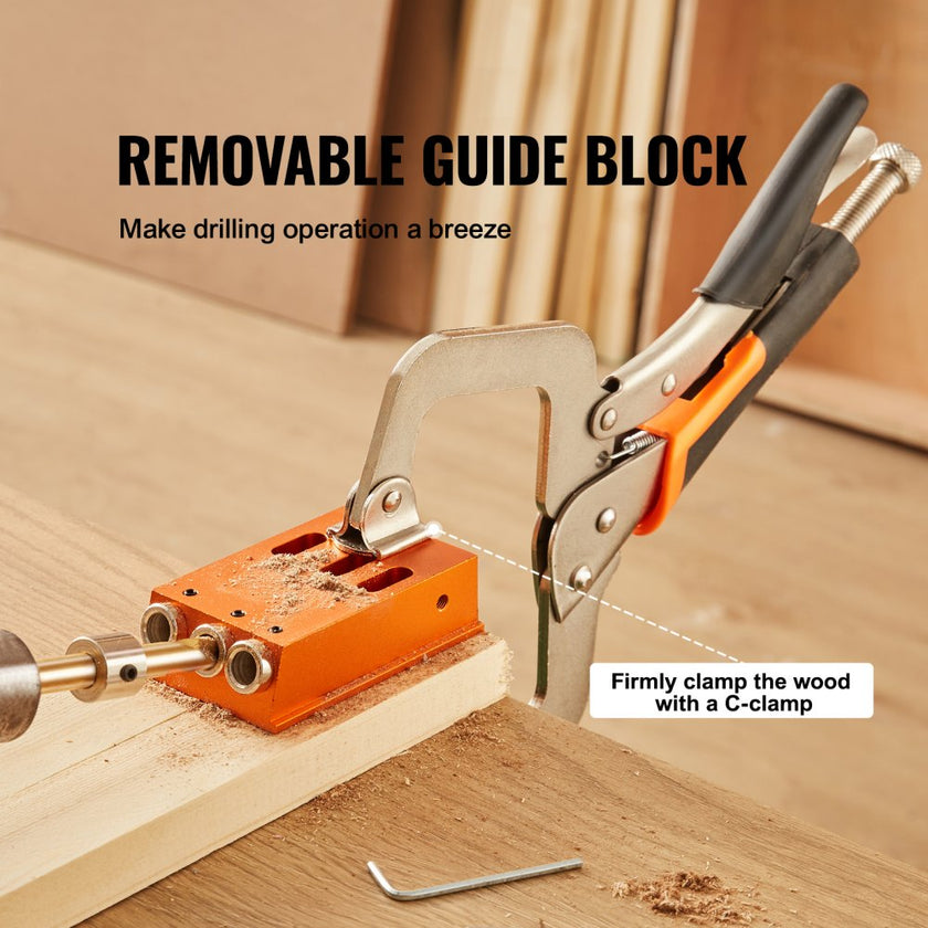 VEVOR Pocket Hole Jig Kit, 34 Pcs Pocket Hole Jig System with 11