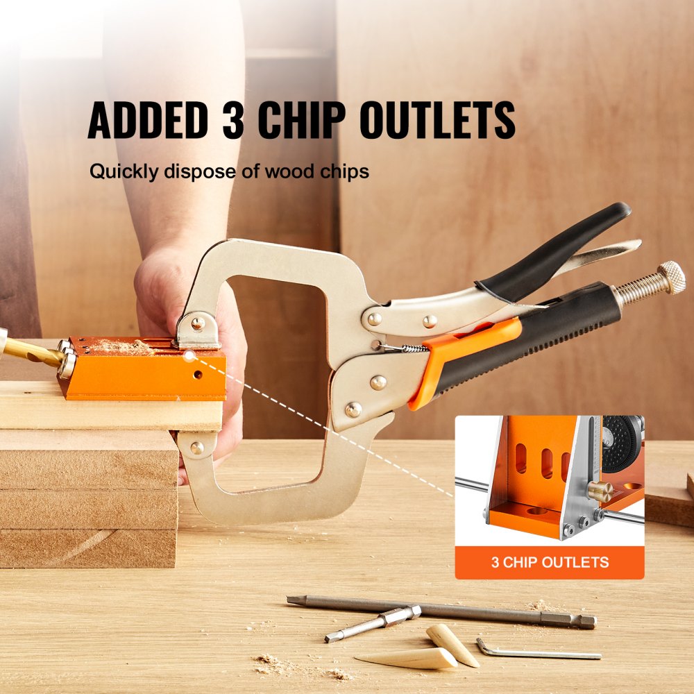 VEVOR Pocket Hole Jig Kit, 34 Pcs Pocket Hole Jig System with 11
