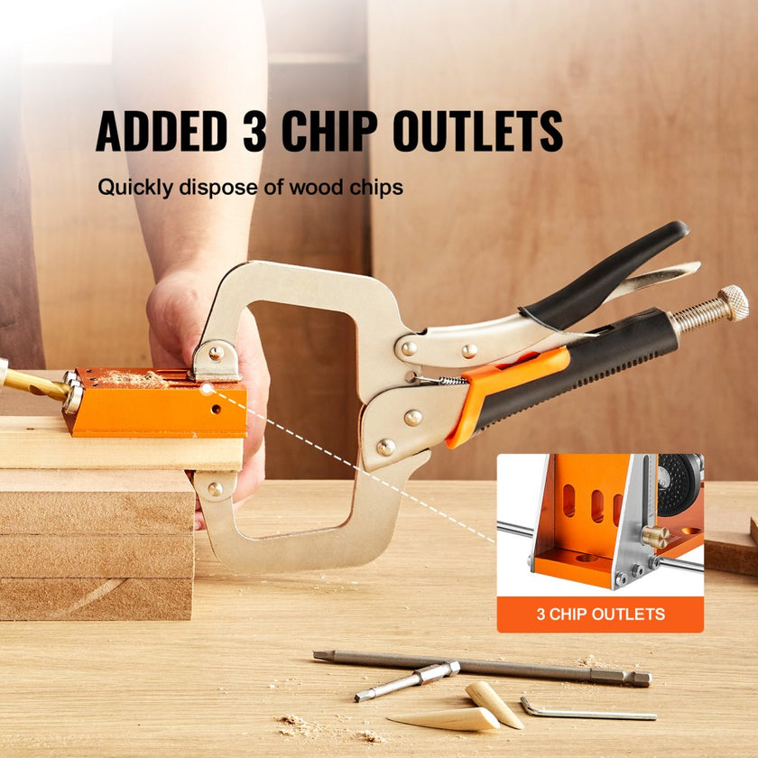 VEVOR Pocket Hole Jig Kit, 34 Pcs Pocket Hole Jig System with 11