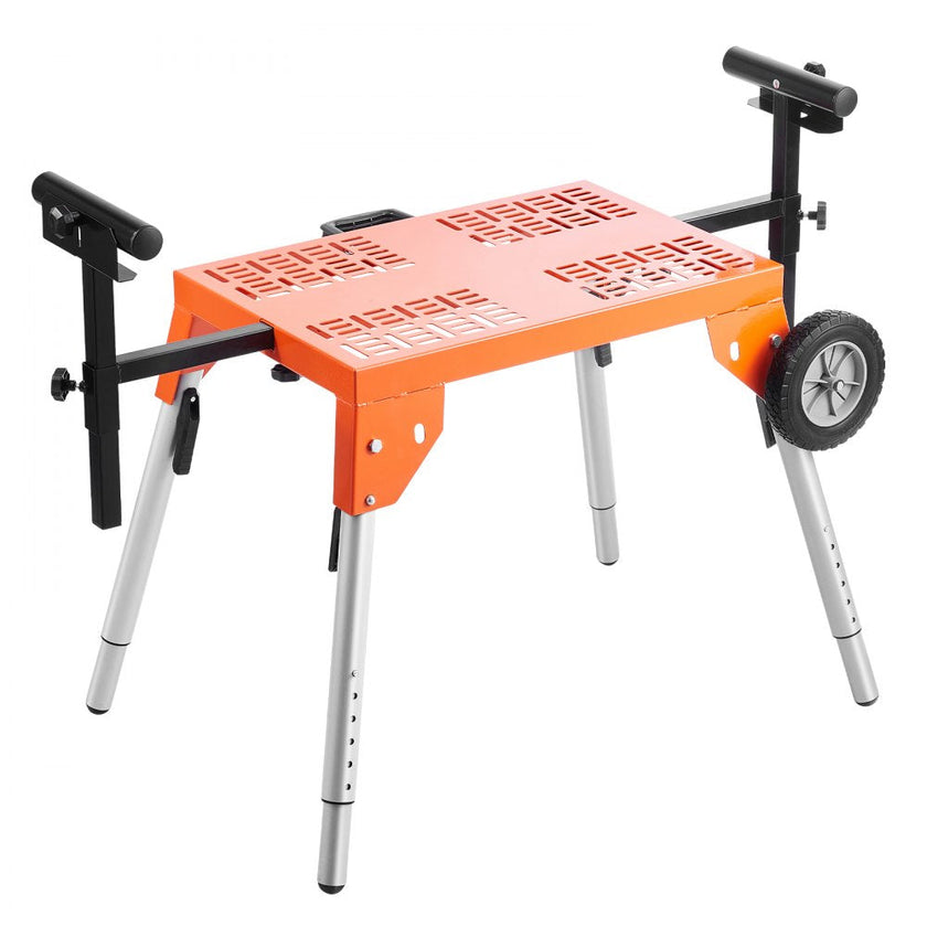 VEVOR Miter Saw Stand with Tabletop and Wheels 330lbs Load Capacity Adjustable
