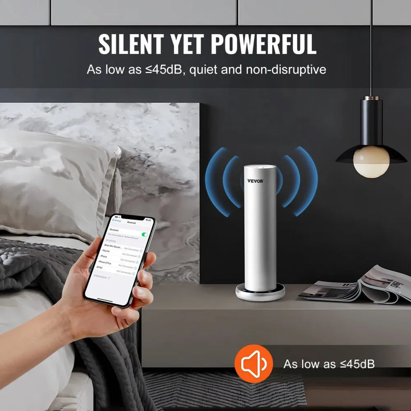 VEVOR Scent Air Machine for Home, 120ml Bluetooth Smart Cold Air Diffuser, 1000sq.ft Waterless Essential Oil Scent Air Diffuser, Floor Standing Aromatherapy Machine for Spa, Yoga, Home, Office, Hotel