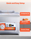 VEVOR Chamber Vacuum Sealer, 260W Sealing Power, Vacuum Packing Machine for Wet Foods, Meats, Marinades and More, Compact Size with 15.7