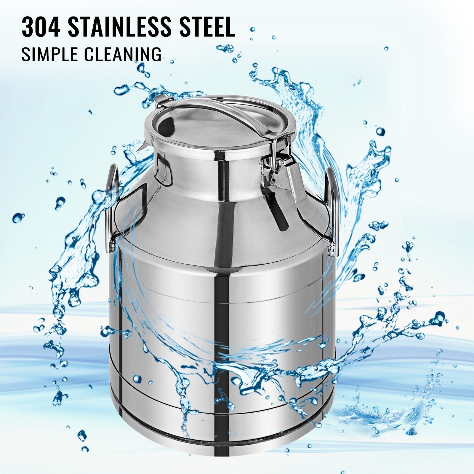 VEVOR Stainless Steel Milk Can 20 Liter Milk Bucket Wine Pail Bucket 5.25 Gallon Milk Can Tote Jug with Sealed Lid Heavy Duty