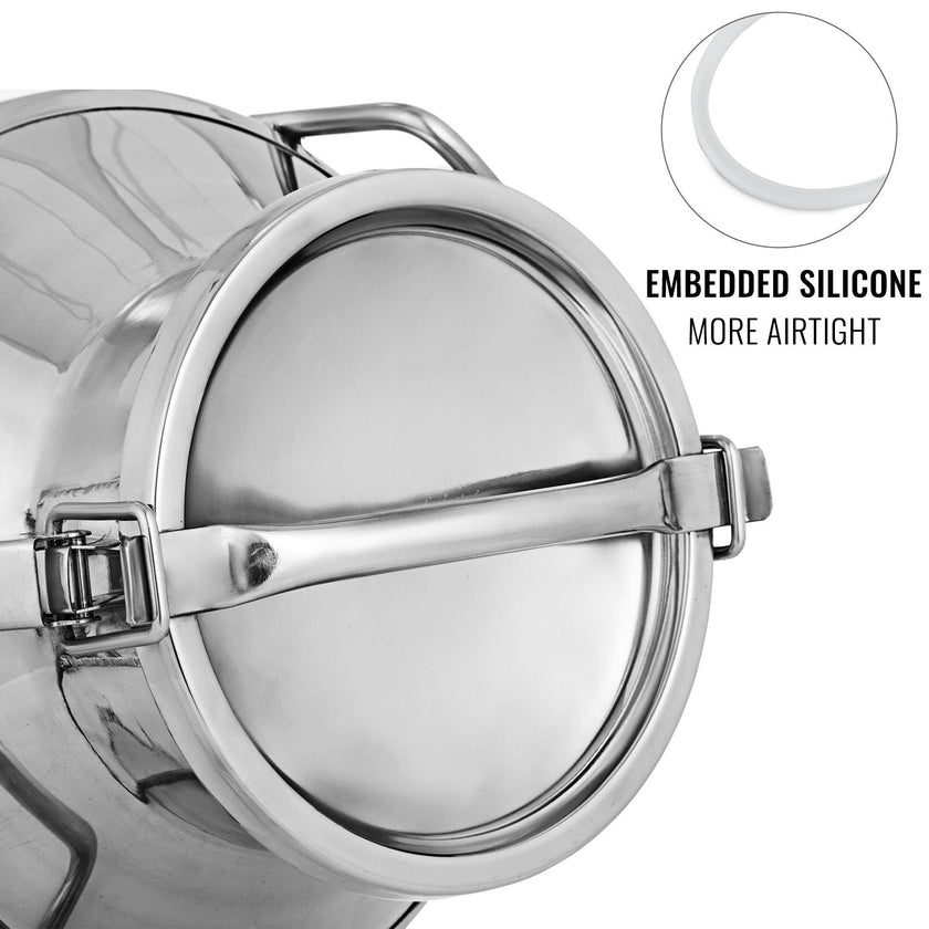 VEVOR Stainless Steel Milk Can 20 Liter Milk Bucket Wine Pail Bucket 5.25 Gallon Milk Can Tote Jug with Sealed Lid Heavy Duty