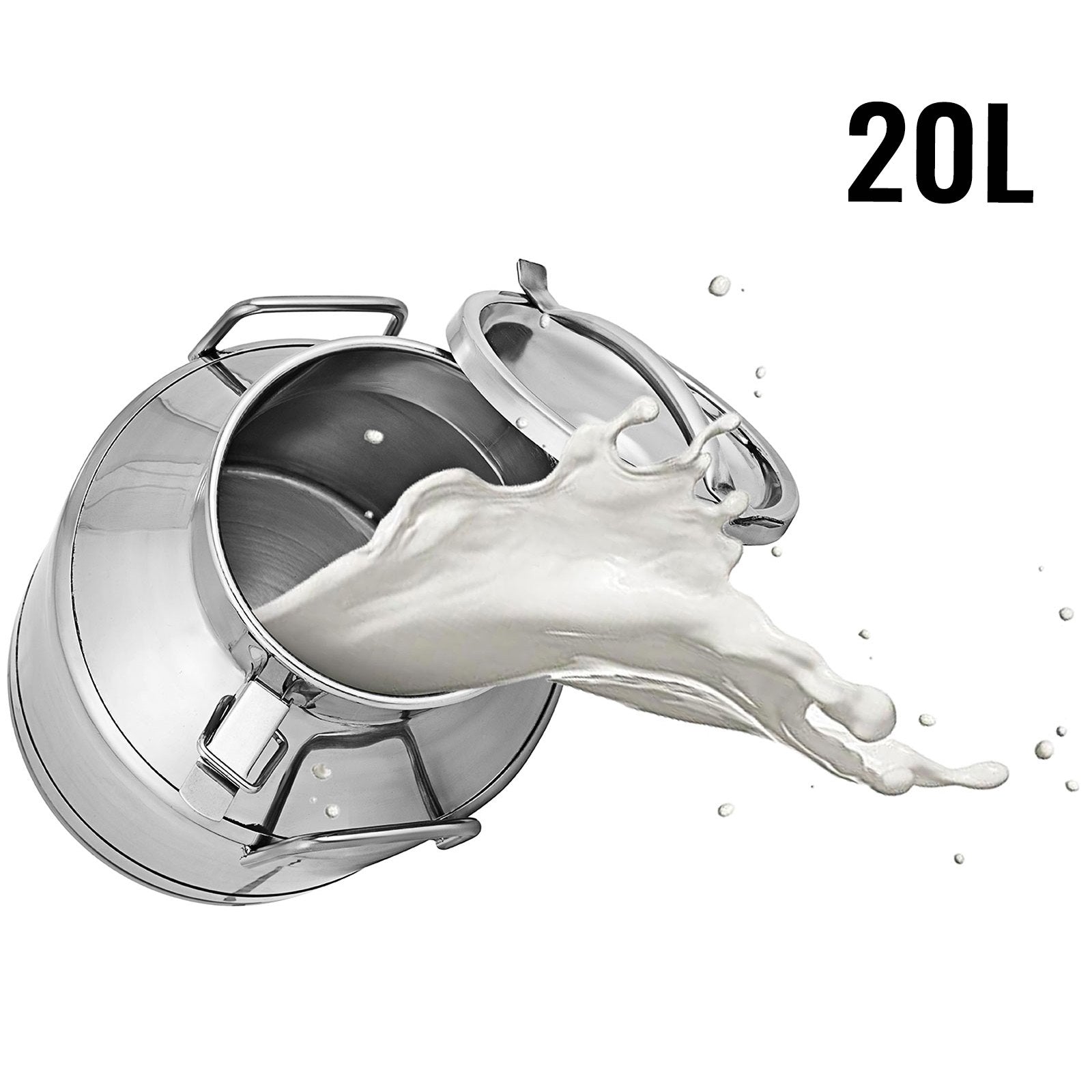 VEVOR Stainless Steel Milk Can 20 Liter Milk Bucket Wine Pail Bucket 5.25 Gallon Milk Can Tote Jug with Sealed Lid Heavy Duty