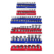 VEVOR Magnetic Socket Organizer Set 6PCS Socket Trays Blue & Red for Metric SAE