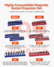 VEVOR Magnetic Socket Organizer Set 8PCS Socket Trays Blue & Red for Metric SAE