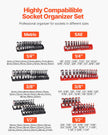 VEVOR Socket Organizer Set 8PCS High-Rod Socket Tray Black & Red for Metric SAE