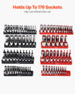 VEVOR Socket Organizer Set 8PCS High-Rod Socket Tray Black & Red for Metric SAE