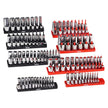 VEVOR Socket Organizer Set 8PCS High-Rod Socket Tray Black & Red for Metric SAE