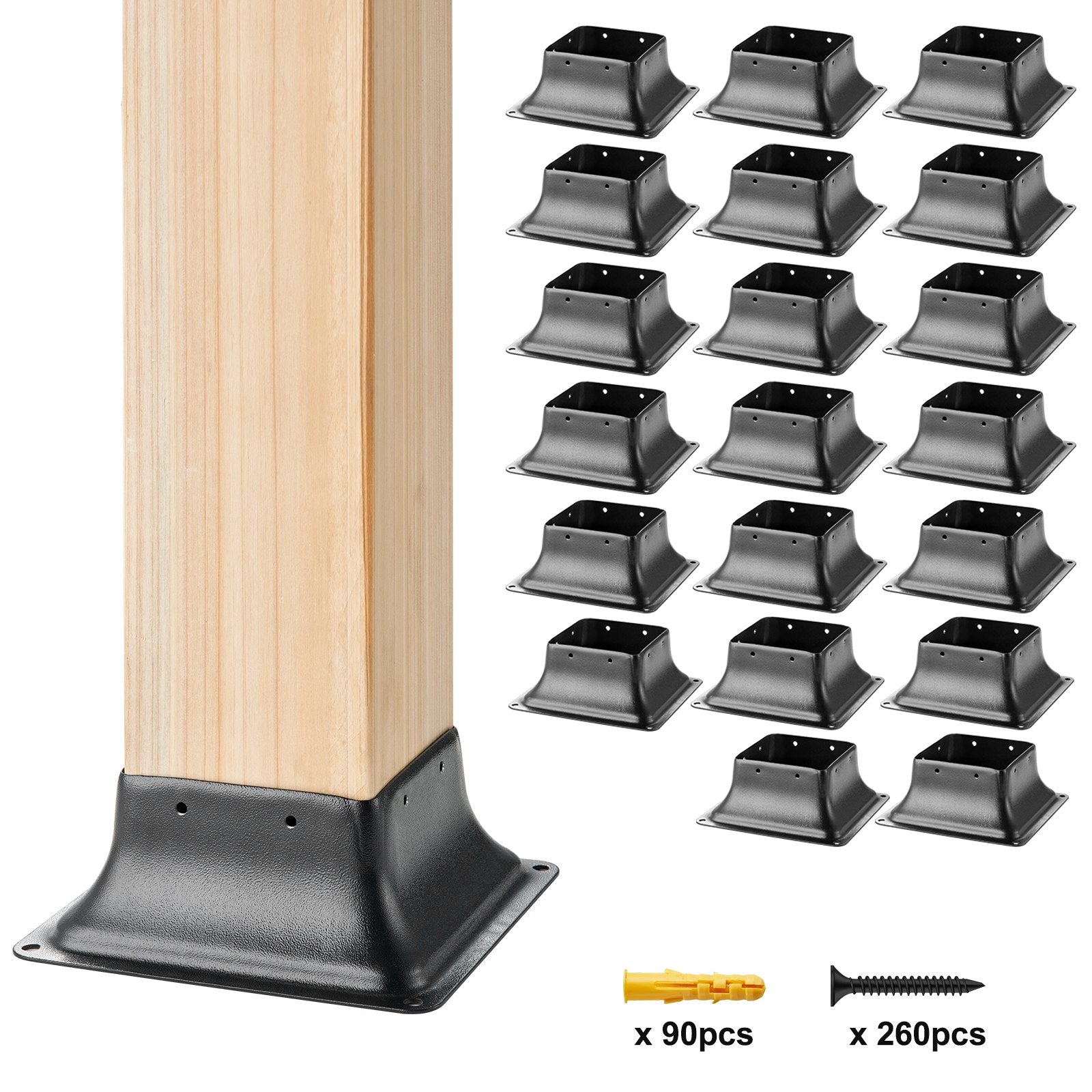 VEVOR 20Pcs 4x4 Post Base Brackets Heavy Duty for Standard Wood Post Anchor