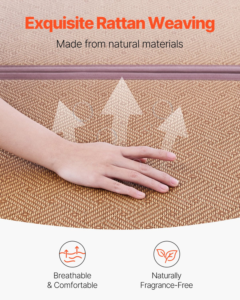 VEVOR Japanese Tatami Mat 80 x 39 in Foldable Natural Rattan Tatami Mattress
