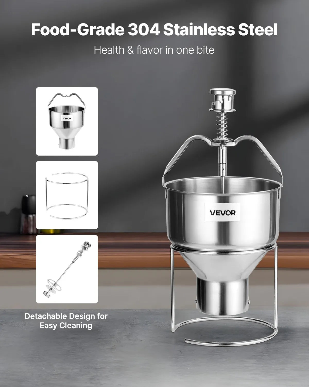 VEVOR Donut Depositor Manual Doughnut Dropper Hopper Stainless Steel Dispenser