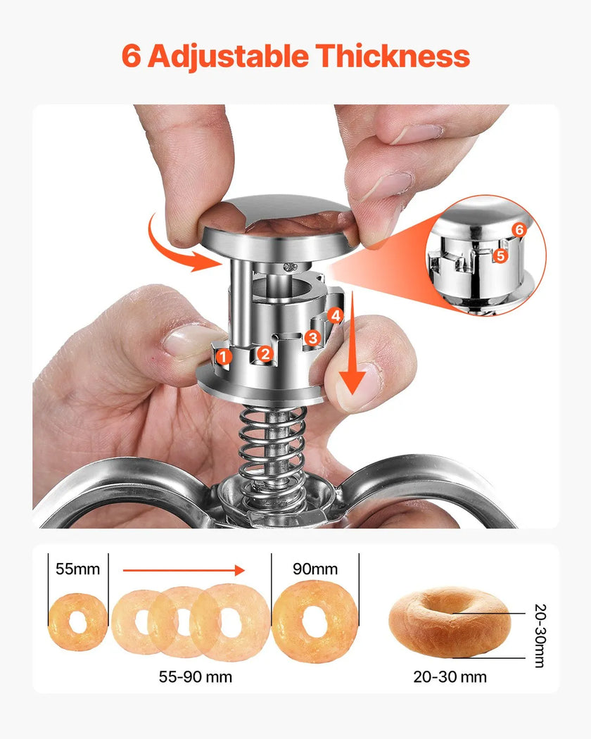VEVOR Donut Depositor Manual Doughnut Dropper Hopper Stainless Steel Dispenser