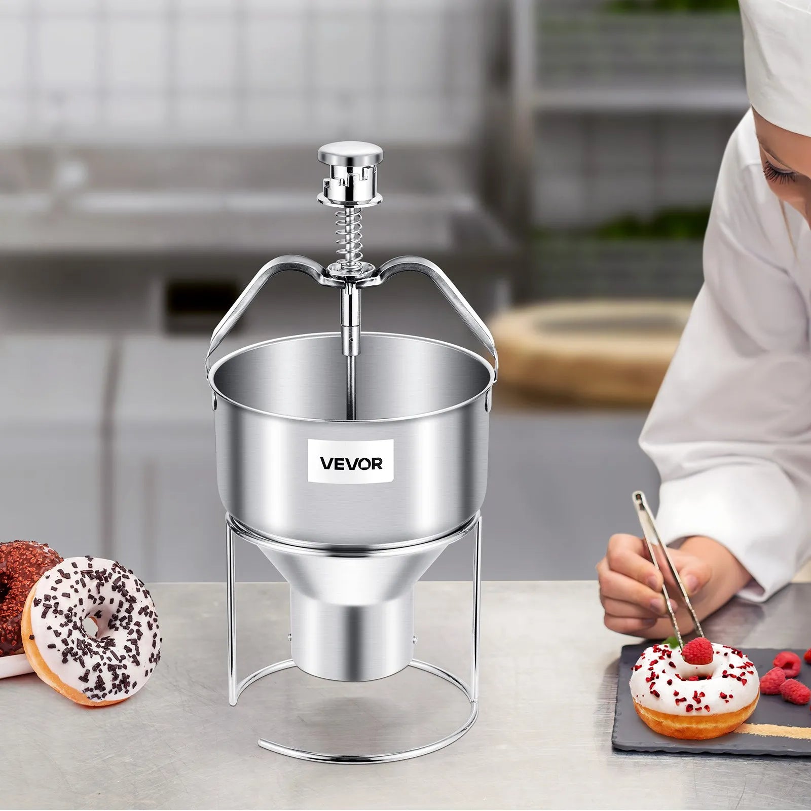 VEVOR Donut Depositor Manual Doughnut Dropper Hopper Stainless Steel Dispenser