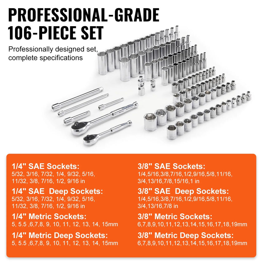 VEVOR Socket Set, 1/4