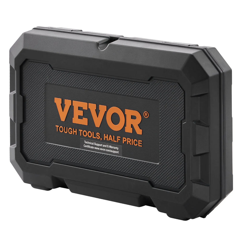 VEVOR Socket Set, 1/4 Inch Drive Socket and Ratchet Set, 6-Point Socket Opening, 54 Pieces Tool Set SAE and Metric, Deep and Standard Sockets, 5/32-9/16 in, 4-14 mm, with Accessories, Storage Case