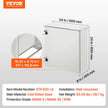 VEVOR Electrical Enclosure, 24x24x8in, Tested to UL Standards NEMA 4 Outdoor Enclosure, IP65 Waterproof & Dustproof Cold-Rolled Carbon Steel Hinged Junction Box for Outdoor Indoor Use, with Rain Hood