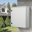 VEVOR Electrical Enclosure, 24x24x8in, Tested to UL Standards NEMA 4 Outdoor Enclosure, IP65 Waterproof & Dustproof Cold-Rolled Carbon Steel Hinged Junction Box for Outdoor Indoor Use, with Rain Hood