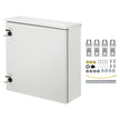 VEVOR Electrical Enclosure, 24x24x8in, Tested to UL Standards NEMA 4 Outdoor Enclosure, IP65 Waterproof & Dustproof Cold-Rolled Carbon Steel Hinged Junction Box for Outdoor Indoor Use, with Rain Hood