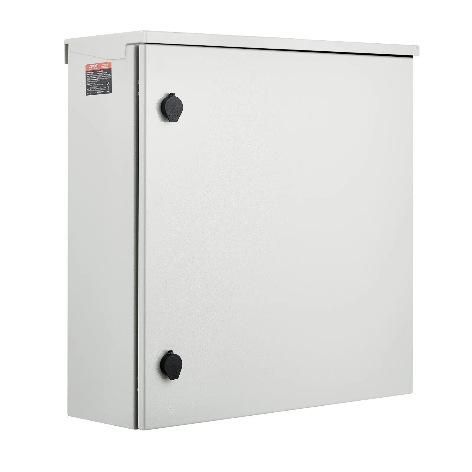 VEVOR Electrical Enclosure, 24x24x8in, Tested to UL Standards NEMA 4 Outdoor Enclosure, IP65 Waterproof & Dustproof Cold-Rolled Carbon Steel Hinged Junction Box for Outdoor Indoor Use, with Rain Hood
