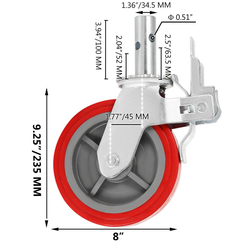 VEVOR Scaffolding Wheels Set of 4, 8\