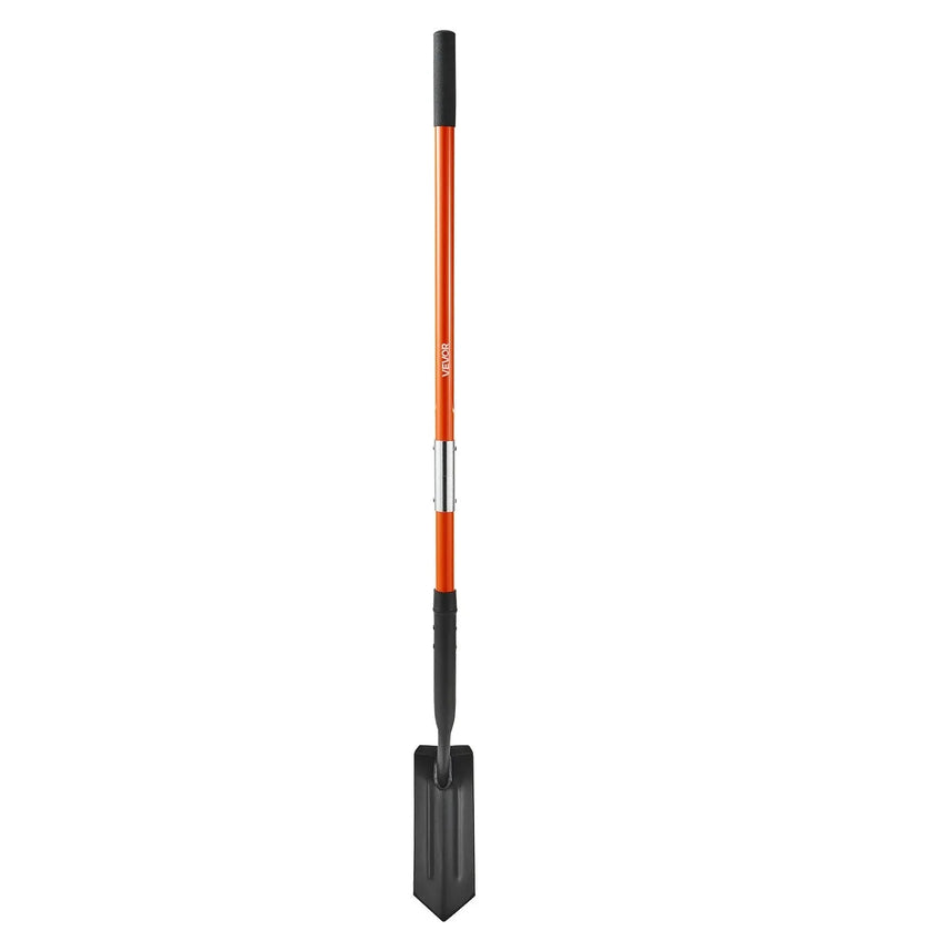 VEVOR Trench Shovel, 4 in Blade Heavy-Duty Trenching Shovel, Narrow Spade Trench Digger with Fiberglass Handle and Non-Slip Grip, for Gardening, Digging Holes, Trenching, and Planting, 56 in Long