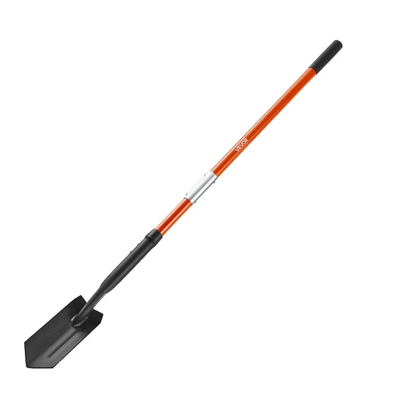 VEVOR Trench Shovel, 4 in Blade Heavy-Duty Trenching Shovel, Narrow Spade Trench Digger with Fiberglass Handle and Non-Slip Grip, for Gardening, Digging Holes, Trenching, and Planting, 56 in Long