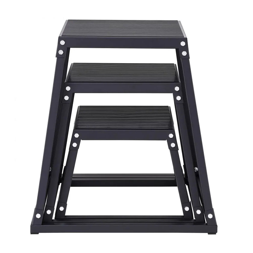 VEVOR Plyometric Jump Boxes, 12/18/24 Inch Plyo Box, Platform and Jumping Agility Box, Anti-Slip Fitness Exercise Step Up Box Set for Home Gym Training, Conditioning Strength Training, Black