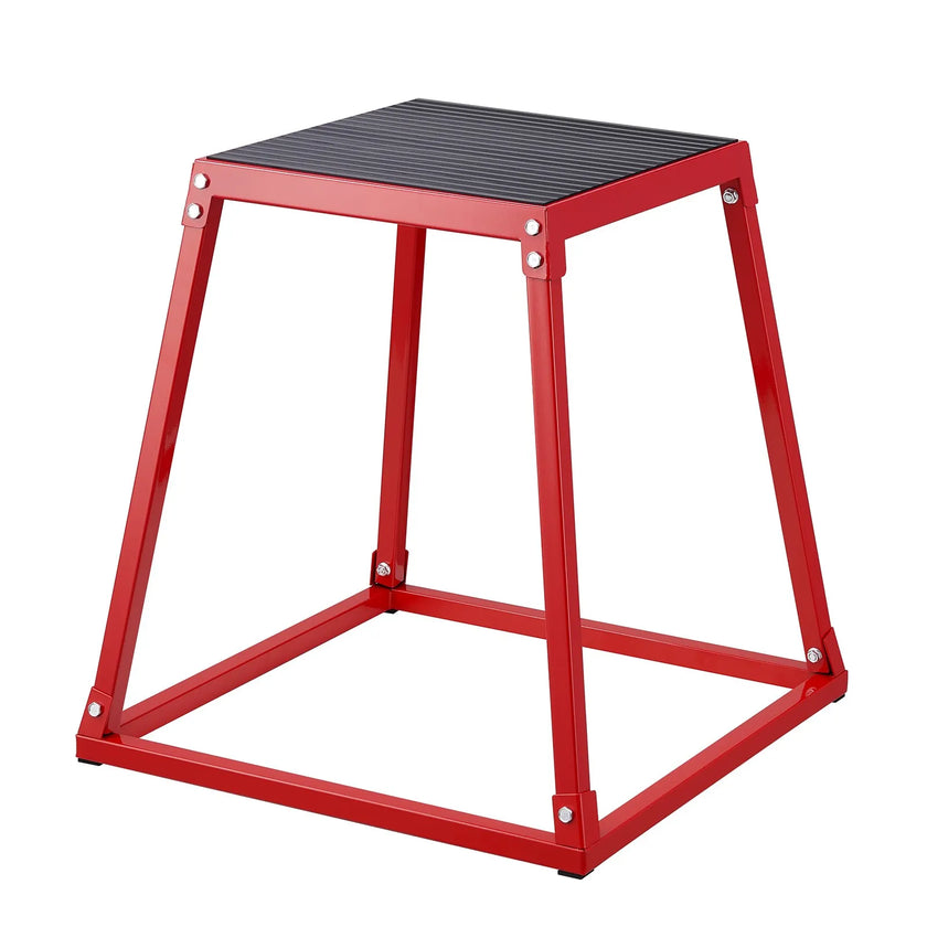 VEVOR Plyometric Jump Boxes, 12/18/24 Inch Plyo Box, Platform and Jumping Agility Box, Anti-Slip Fitness Exercise Step Up Box Set for Home Gym Training, Conditioning Strength Training, Red