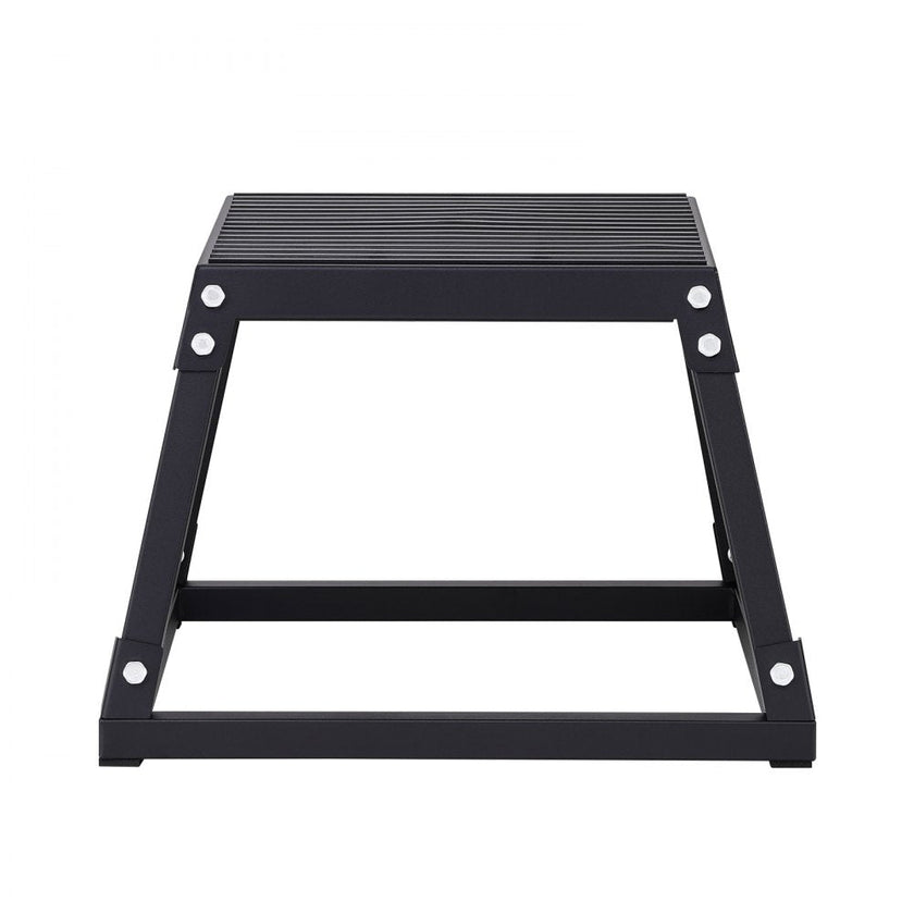 VEVOR Plyometric Jump Box, 12 Inch Plyo Box, Steel Plyometric Platform and Jumping Agility Box, Anti-Slip Fitness Exercise Step Up Box for Home Gym Training, Conditioning Strength Training, Black