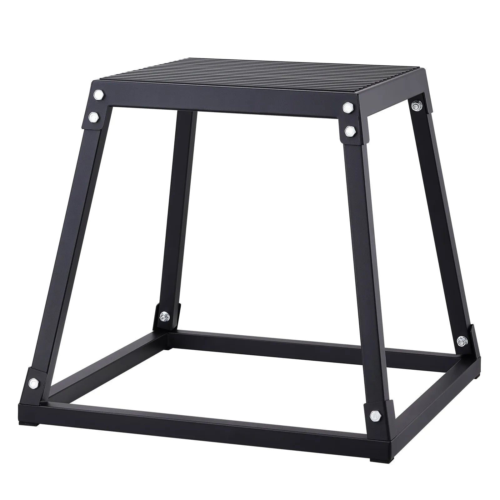 VEVOR Plyometric Jump Box, 18 Inch Plyo Box, Steel Plyometric Platform and Jumping Agility Box, Anti-Slip Fitness Exercise Step Up Box for Home Gym Training, Conditioning Strength Training, Black