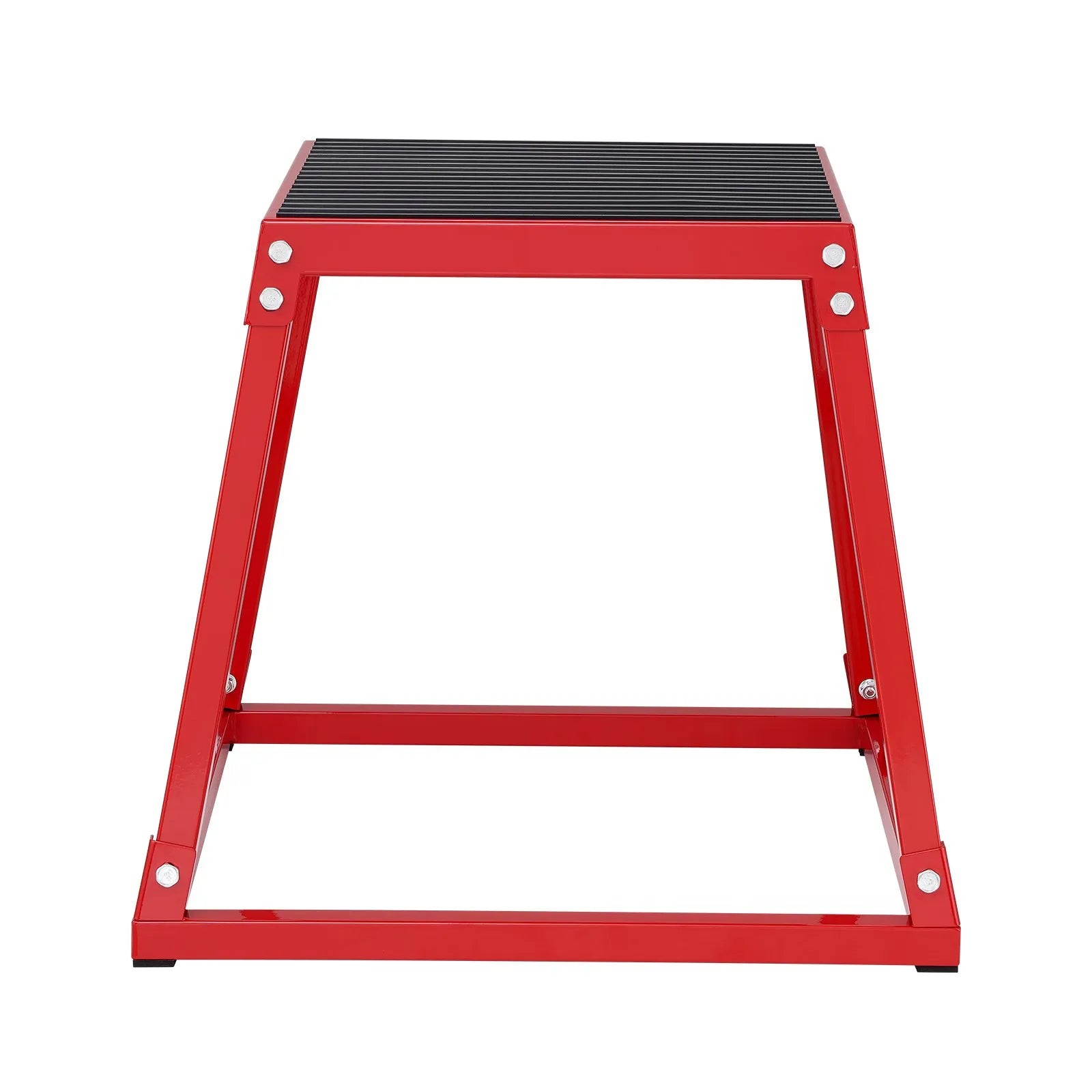 VEVOR Plyometric Jump Box, 18 Inch Plyo Box, Steel Plyometric Platform and Jumping Agility Box, Anti-Slip Fitness Exercise Step Up Box for Home Gym Training, Conditioning Strength Training, Red